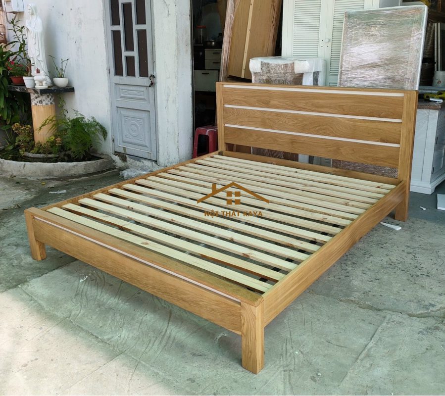 Panel 02 Giường Ngủ Gỗ Sồi Mỹ 1.6M