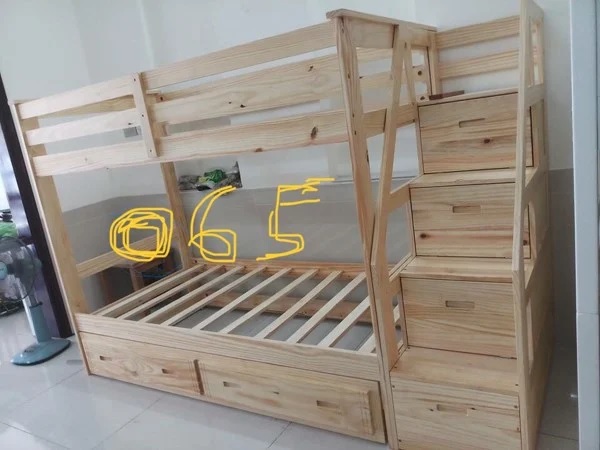 Giường 3 Tầng Xuất Khẩu Kiwi Honey GT365 (Tự Nhiên)