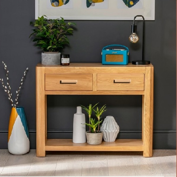 Bàn Console Trang Trí + 2 Hộc Kéo ChunKy Oak - Wood