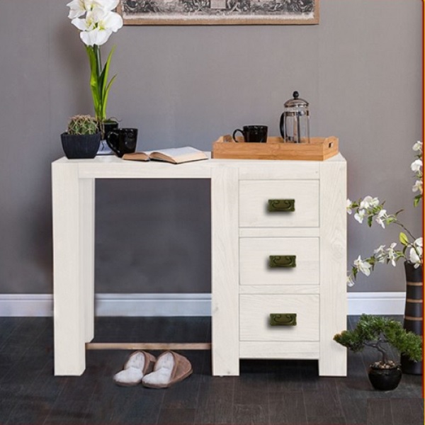 Bàn Làm Việc + 3 Ngăn Kéo ChunKy White - Metal