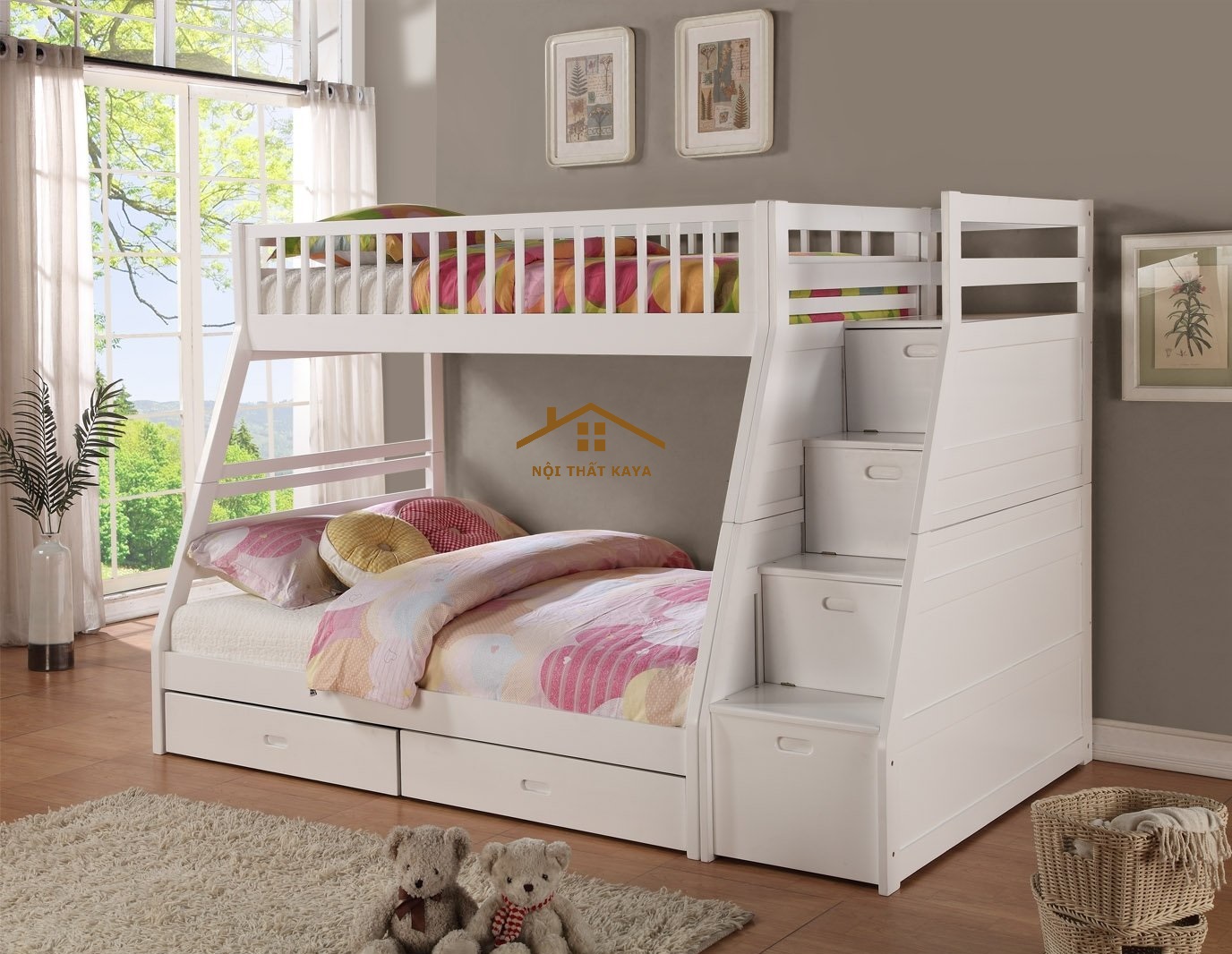 Giường 2 Tầng Xuất Khẩu GT292 (1m-1m4) - Vàng