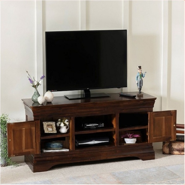 TV 120cm - Kệ Ti Vi , CD + 2 Cánh Gỗ Victoria Oak