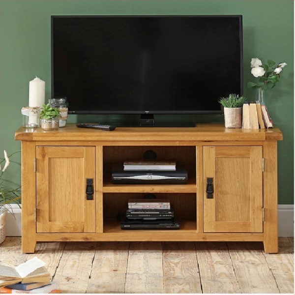 TV 150cm - Kệ Ti Vi , CD + 2 Cánh Gỗ Rustic Oak