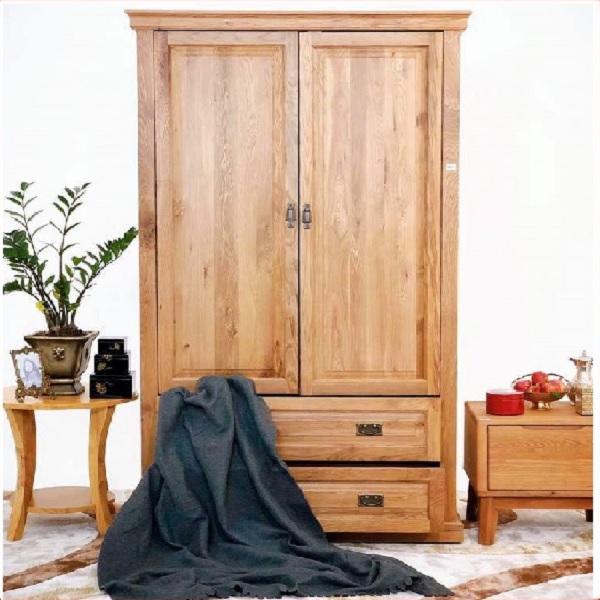 Tủ Áo 2 Cánh 3 Ngăn Kéo Dưới French Oak - 1m05