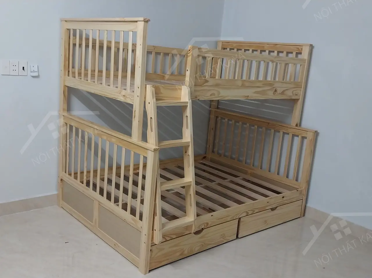 Giường 2 Tầng Xuất Khẩu BF228 (1m2-1m4) - Nâu