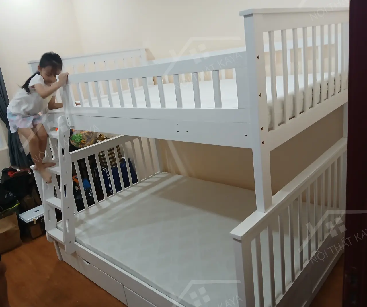 Giường 2 Tầng Xuất Khẩu BF228 (1m2-1m4) - Nâu