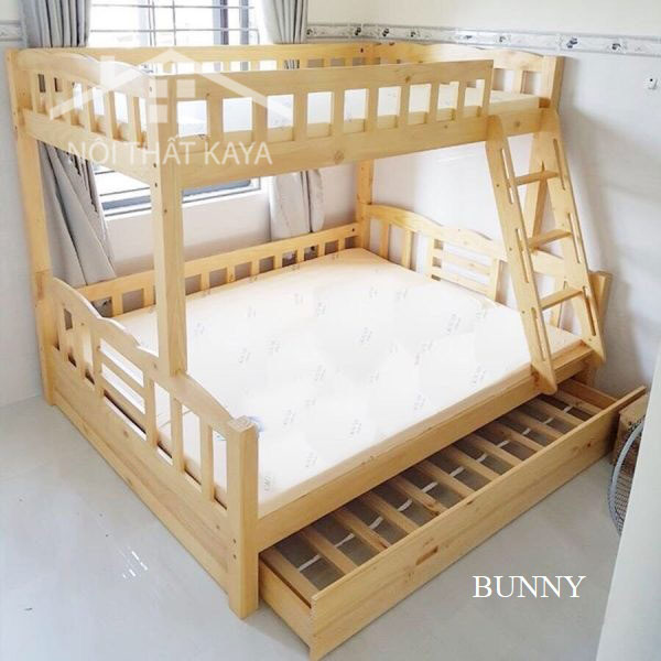 (Ord) Bunny - Giường 3 Tầng/2 Tầng (2 Hộc Kéo) 1m2/1m6