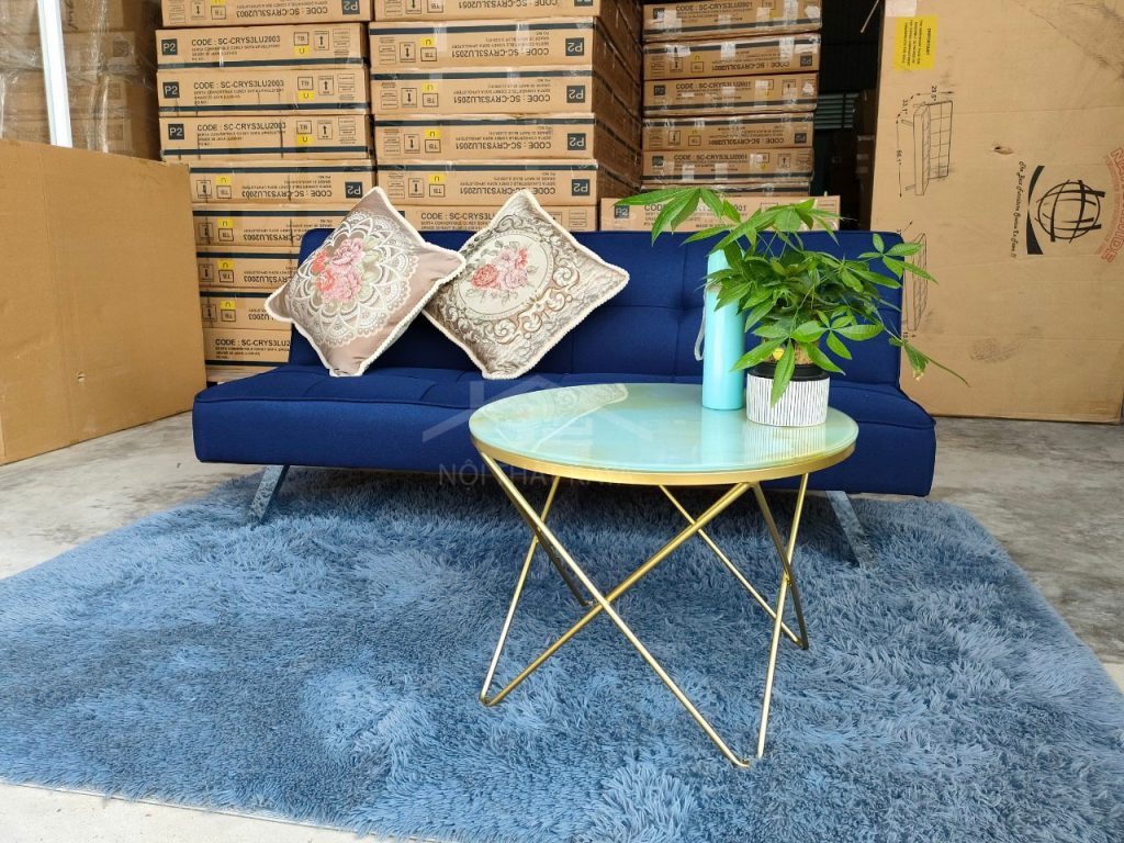 Sofa bed không tay kích thước 170×90 SFB04 màu xanh dương 1