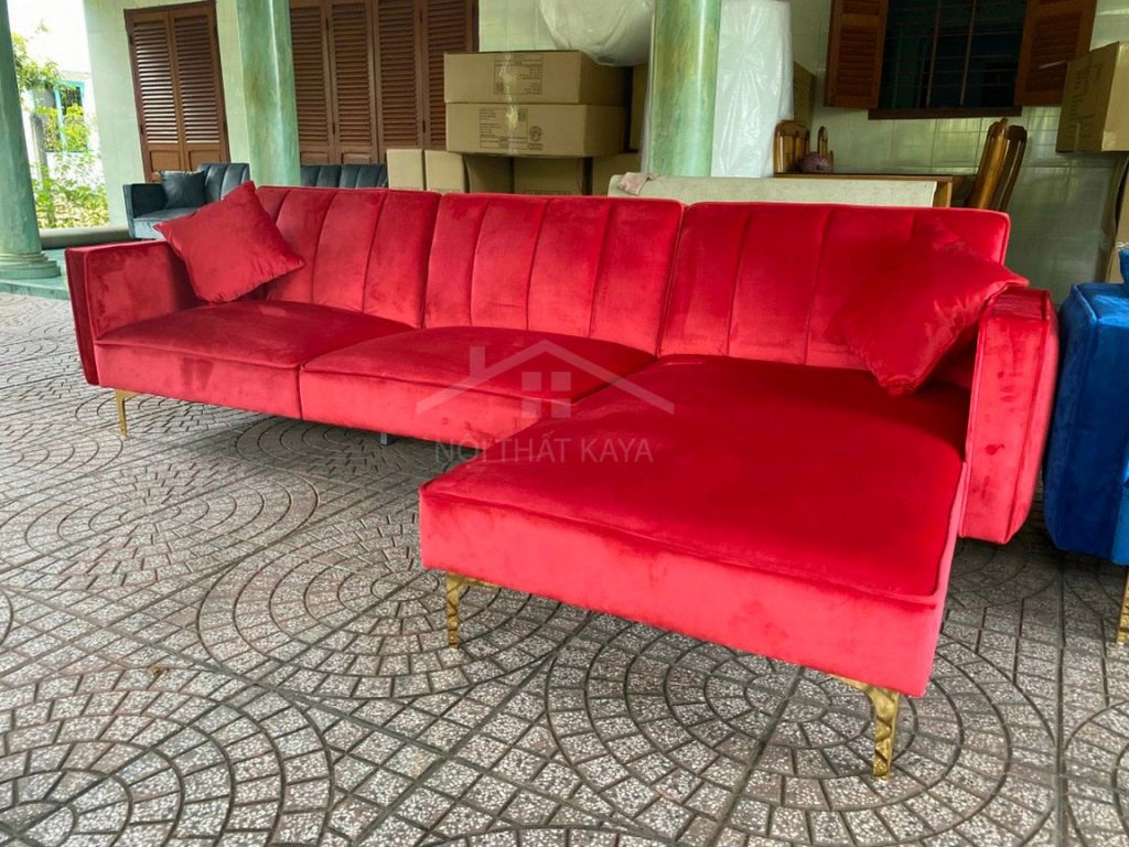 Sofa góc 240x180 đỏ 1