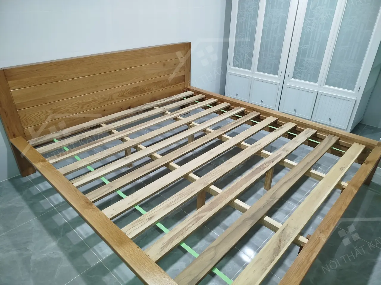 Panel 02 Giường Ngủ Gỗ Sồi Mỹ 1.8M