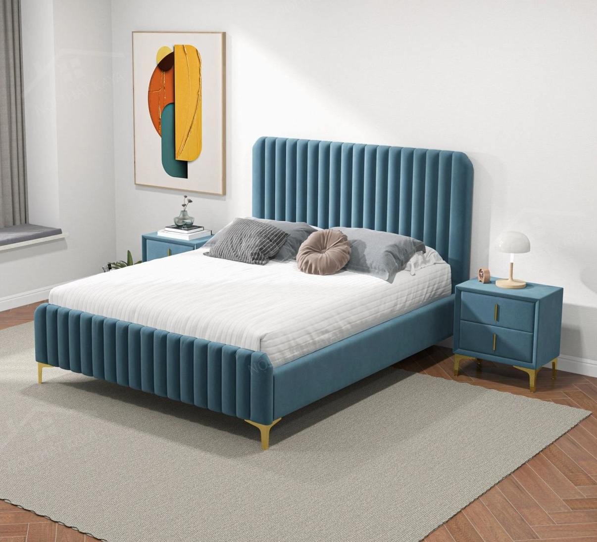 Giường nệm xếp li GNXL007