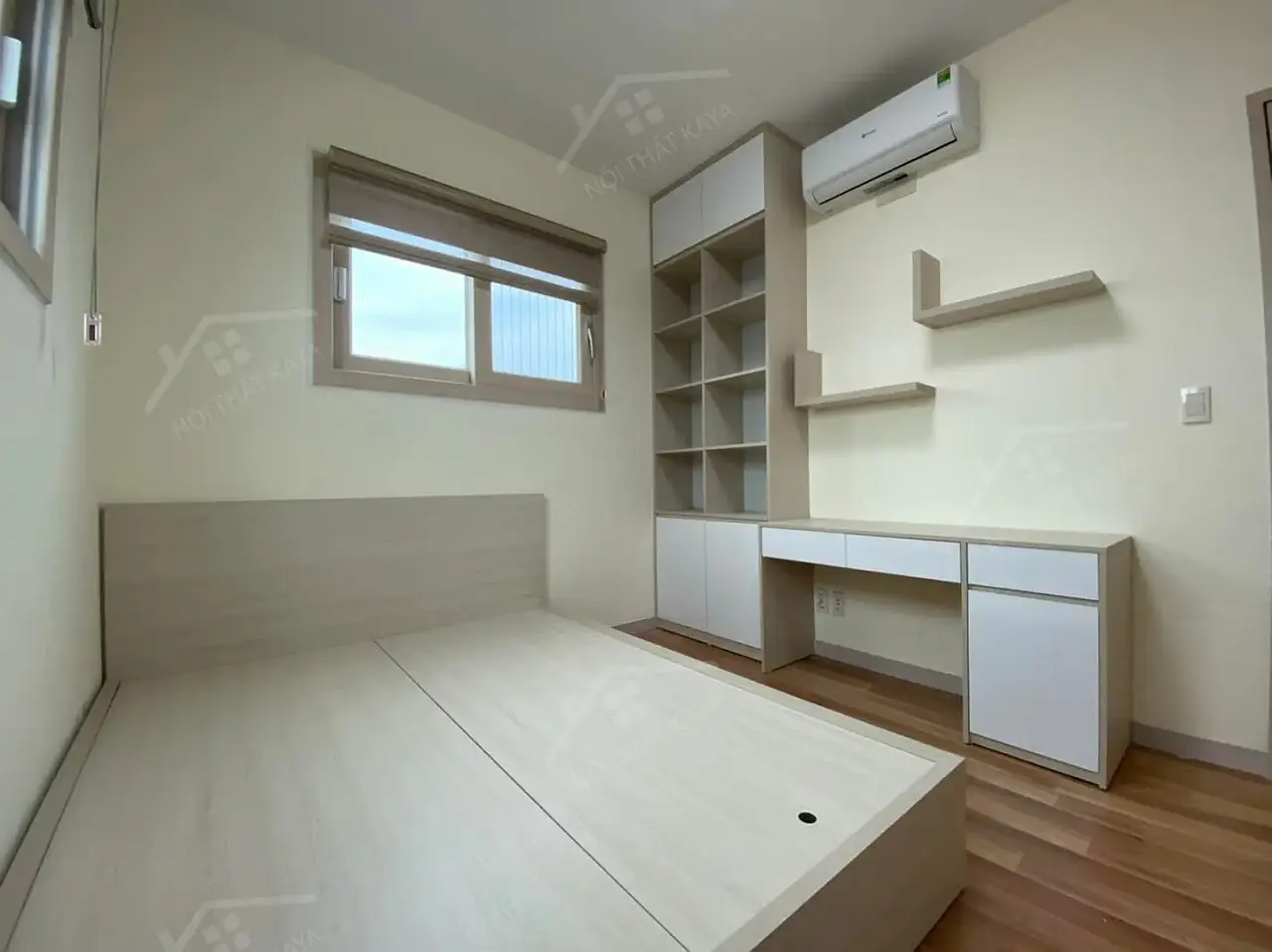 Bộ nội thất phòng ngủ HDF PN007 (Giường - Bàn làm việc - Tủ đầu giường - Bàn trang điểm)