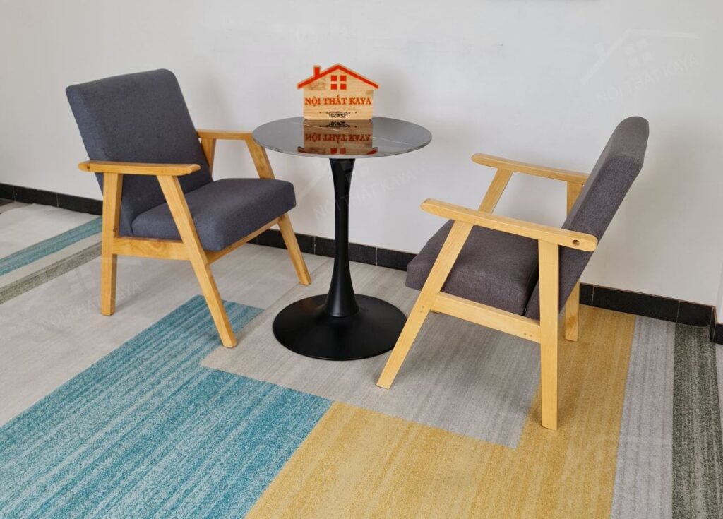 Sofa 2 Ghế + Bàn đá Chân Tulip (2)