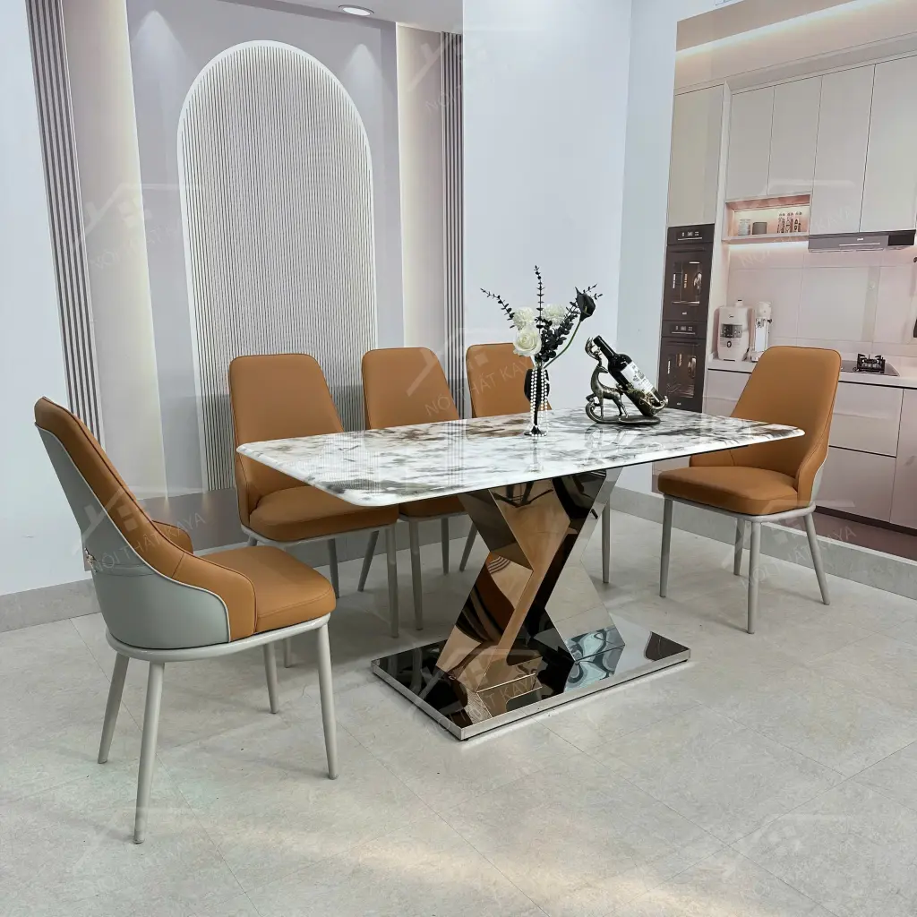 Bộ Bàn Ghế Nhập Khẩu Iris - 6 Ghế - K09