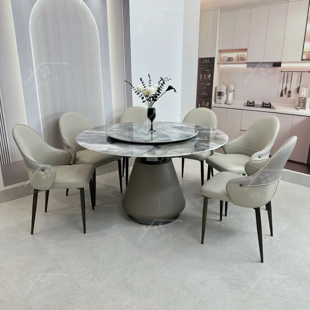 Bộ Bàn Ghế Nhập Khẩu Rex - 6 Ghế - K39 (tròn)