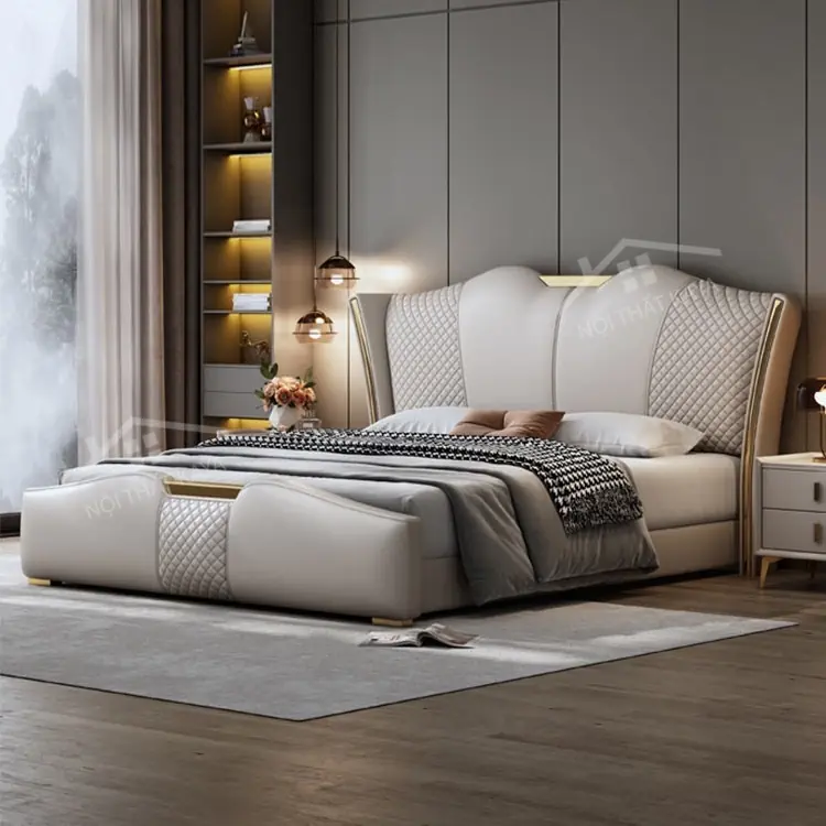 Giường Bọc Nệm đầu Kiểu Gndk030 (2)